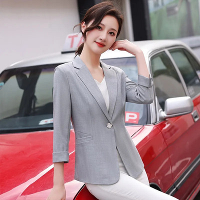 2023 Νέο Άνοιξη Καλοκαίρι Γυναικείο Μπουφάν 3/4 μανίκι Λεπτό Μόδα Κομψά Παλτό Casual Ταμπεραμέντο Blazer Femme Outwear 5XL