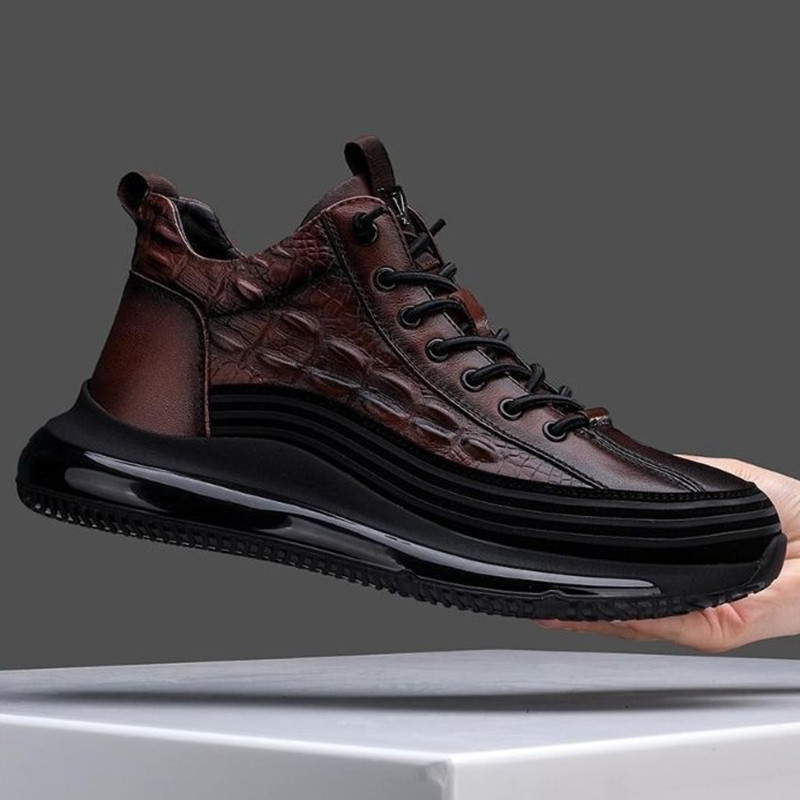 Rudens aligatoriaus raštas Vyriški sportbačiai Suvarstomi laisvalaikio platforma Vulkanizuoti batai Vyriški Neslystantys bėgimas Zapatillas Hombre