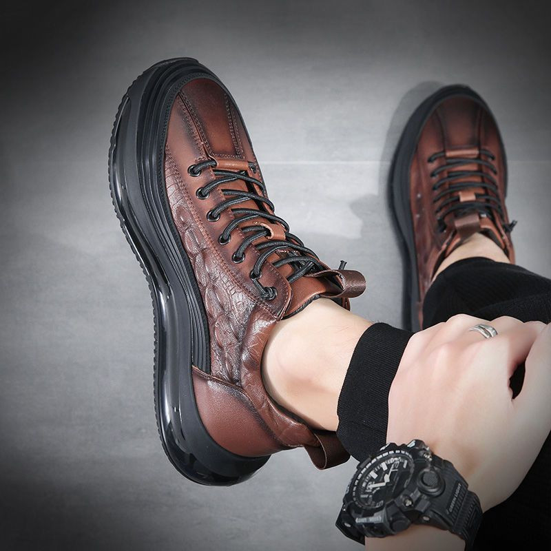 Rudens aligatoriaus raštas Vyriški sportbačiai Suvarstomi laisvalaikio platforma Vulkanizuoti batai Vyriški Neslystantys bėgimas Zapatillas Hombre