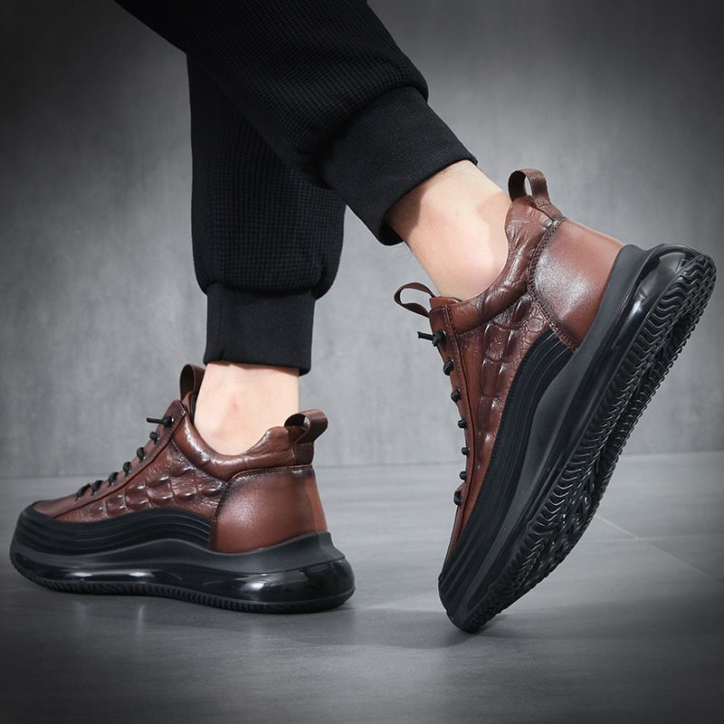 Rudens aligatoriaus raštas Vyriški sportbačiai Suvarstomi laisvalaikio platforma Vulkanizuoti batai Vyriški Neslystantys bėgimas Zapatillas Hombre