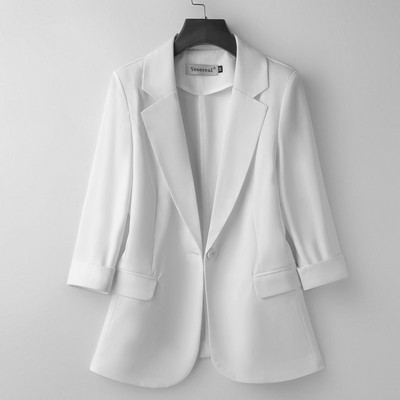 Pavasario vasaros moteriškas švarkas, moteriškas Naujas 2023 m. kostiuminis švarkas, moteriškas elegantiškas vienas mygtukas, trijų ketvirčių rankovių biuro viršutiniai drabužiai, 7XL