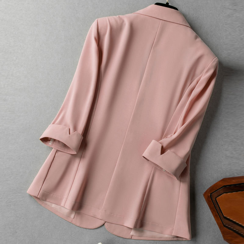 Pavasario vasaros moteriškas švarkas, moteriškas Naujas 2023 m. kostiuminis švarkas, moteriškas elegantiškas vienas mygtukas, trijų ketvirčių rankovių biuro viršutiniai drabužiai, 7XL