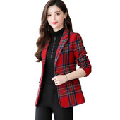 Γυναικείο Blazer 2023 Νέο Φθινοπωρινό μακρυμάνικο καρό κοστούμι Γυναικείο Γυναικείο μάλλινο κοστούμι Wild Office Γυναικείο μπουφάν M-4XL