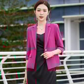 2023 Νέα μόδα γυναικεία σακάκι σακάκι Άνοιξη Καλοκαίρι Λεπτό μανίκι τριών τετάρτων Κομψό κοστούμι με διαμάντι Γυναικεία παλτό