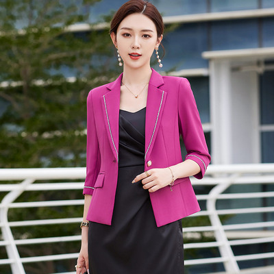 2023 Νέα μόδα γυναικεία σακάκι σακάκι Άνοιξη Καλοκαίρι Λεπτό μανίκι τριών τετάρτων Κομψό κοστούμι με διαμάντι Γυναικεία παλτό