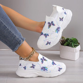 Võrgust madala kontsaga naiste spordijalatsid 2023 Kvaliteetsed libisemisjalatsid Naistele Sügisesed segavärvilised tossud Zapatos Para Mujeres