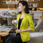 2023 Νέο γυναικείο σακάκι φθινοπώρου υψηλής ποιότητας Σακάκια με μανίκια τριών τετάρτων Γυναικεία φόρμα γραφείου Λεπτά κομψά σακάκια για γυναίκες