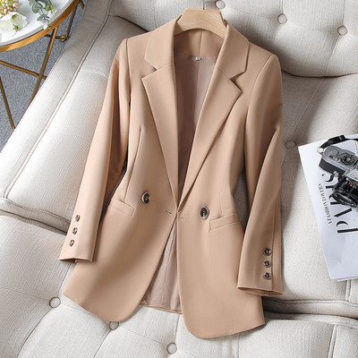Fashion Khaki Blazer Coat Γυναικεία φθινόπωρο 2023 Κορεατικά μακρυμάνικα casual γυναικεία κοστούμια τζάκετ Μπλούζες Εξωτερικά ενδύματα 4XL