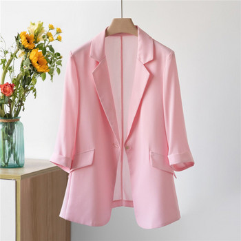 Chiffon Women Blazer 2023 Νέα Κορεάτικη καλοκαιρινή μόδα Λεπτό μανίκι τριών τετάρτων Γυναικείο παλτό Γυναικείο αντηλιακό