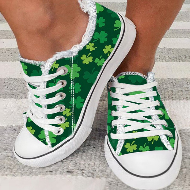 Tenisice za proljeće ljeto Ženske sportske cipele s cvjetnim printom neravnih rubova na vezivanje Ravne platnene cipele Ženske vulkanizirane cipele Mokasine