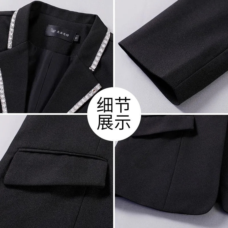 Γυναικείο σακάκι σακάκι 2023 Νέο ανοιξιάτικο φθινόπωρο Κορεάτικο μακρυμάνικο κοστούμι casual μόδας, επενδεδυμένο με διαμάντι, γυναικείο παλτό σακάκι