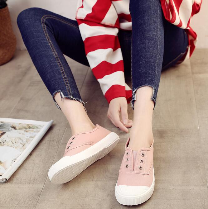 Νέα παπούτσια καμβά για κορίτσια που αναπνέουν ανοιξιάτικα/φθινοπωρινά πάνινα παπούτσια Γυναικεία καλοκαιρινά παπούτσια μπαλαρίνες slip-on