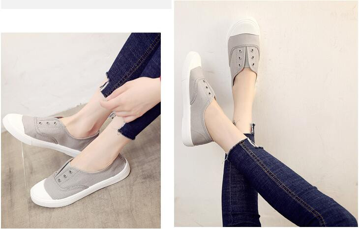 Νέα παπούτσια καμβά για κορίτσια που αναπνέουν ανοιξιάτικα/φθινοπωρινά πάνινα παπούτσια Γυναικεία καλοκαιρινά παπούτσια μπαλαρίνες slip-on