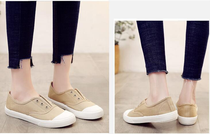 Νέα παπούτσια καμβά για κορίτσια που αναπνέουν ανοιξιάτικα/φθινοπωρινά πάνινα παπούτσια Γυναικεία καλοκαιρινά παπούτσια μπαλαρίνες slip-on