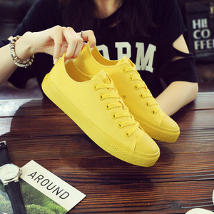 Ανδρικά παπούτσια καμβά Mango Yellow Bright Yellow Fashion Sneakers Lace Up 39-44 Λευκά casual παπούτσια όλα ταιριάζουν ωραίας ποιότητας Στρογγυλή κεφαλή