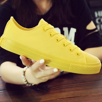 Ανδρικά παπούτσια καμβά Mango Yellow Bright Yellow Fashion Sneakers Lace Up 39-44 Λευκά casual παπούτσια όλα ταιριάζουν ωραίας ποιότητας Στρογγυλή κεφαλή