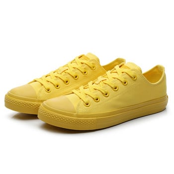 Ανδρικά παπούτσια καμβά Mango Yellow Bright Yellow Fashion Sneakers Lace Up 39-44 Λευκά casual παπούτσια όλα ταιριάζουν ωραίας ποιότητας Στρογγυλή κεφαλή