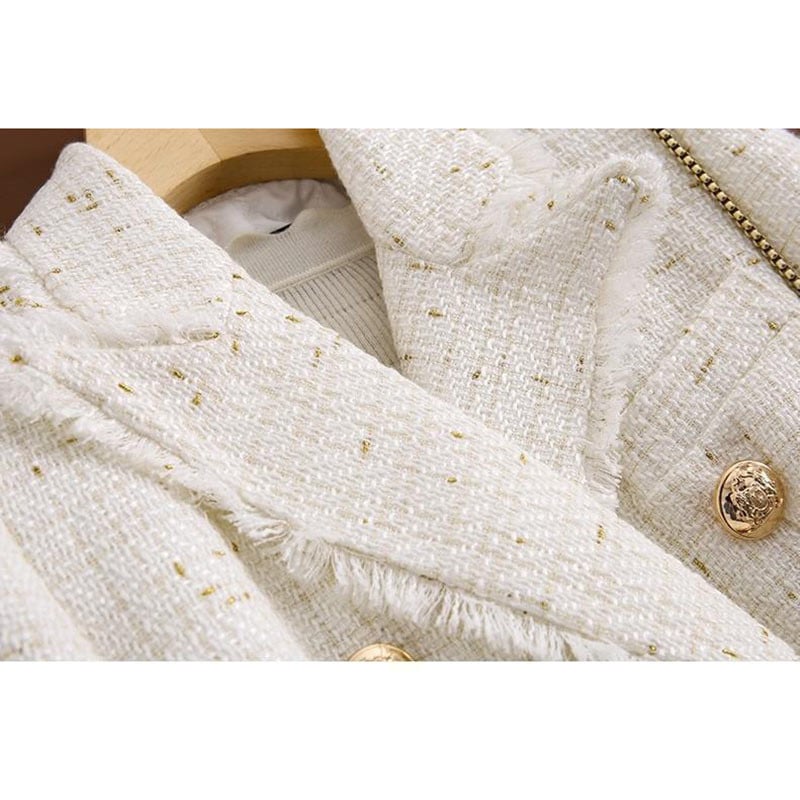 Μικρό άρωμα παλτό Tweed γυναικεία σακάκια 2023 Νέα άνοιξη φθινοπωρινό κοστούμι διπλό ιδιοσυγκρασίας Μπουφάν Γυναικεία πανωφόρια μπλουζάκια