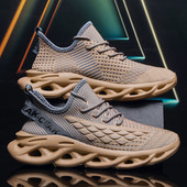 Επώνυμα ανδρικά αναπνεύσιμα παπούτσια για τρέξιμο Αντιολισθητικά αθλητικά παπούτσια γυμναστικής που απορροφούν τους κραδασμούς Παπούτσια τένις Μοντέρνα αθλητικά παπούτσια με λεπίδα