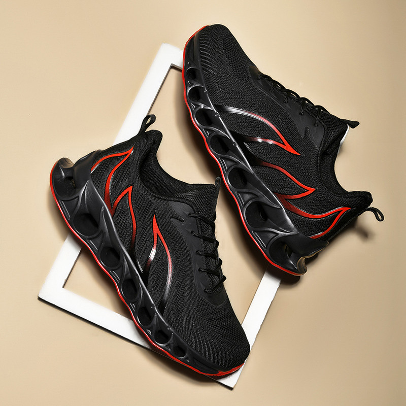 Brändi meeste leektrükiga tossud, lendavad kangast spordijalatsid Mugavad jooksujalatsid meeste välijalatsid, suur suurus 47