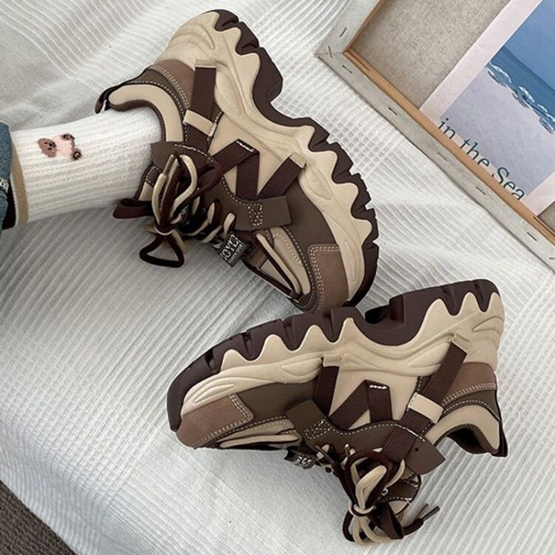 Nove debele tenisice za žene 2023. Bijele vulkanizirane cipele na vezanje Ležerne modne tatine cipele Udobne na platformu Zapatillas Mujer