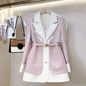 Υψηλής ποιότητας γυναικείο σακάκι 2023 Νέο ανοιξιάτικο φθινοπωρινό μακρυμάνικο ψεύτικο γυναικείο κοστούμι εργασίας γραφείου, μπλουζάκι, γυναικείο πανωφόρι