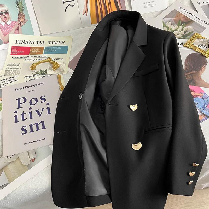 Jesenski ženski sako Novi 2023. Modni britanski stil dugih rukava Ležerni uredski poslovni sako s dvostrukim kopčanjem Ženska vanjska strana