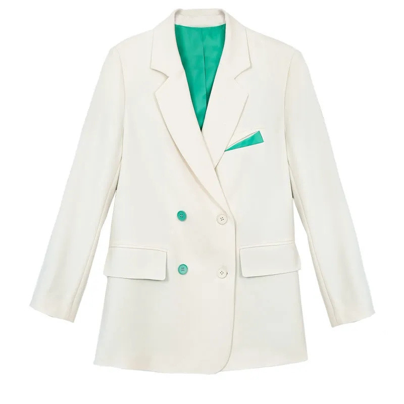 Κοστούμι Γυναικείο Φθινόπωρο 2023 Νέα Γυναικεία Μόδα Μπλέιζερ Κορεάτικη Χαλαρή Αντίθεση Χρώμα Casual Slim Ευέλικτο Μικρό ζιβάγκο Γυναικείο κοστούμι