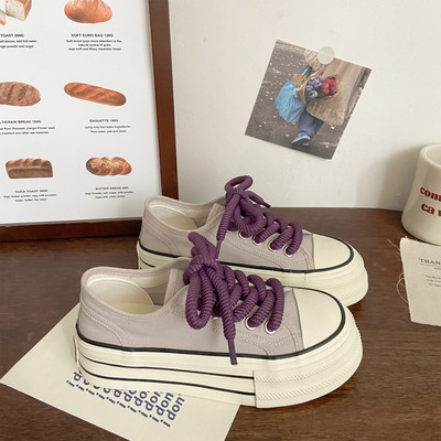 Γυναικεία πάνινα παπούτσια με κορδόνια με κορδόνια για γυναίκες Αθλητικά πάνινα παπούτσια Καλοκαιρινές τάσεις 2023 Στρογγυλά Μοκασίνια