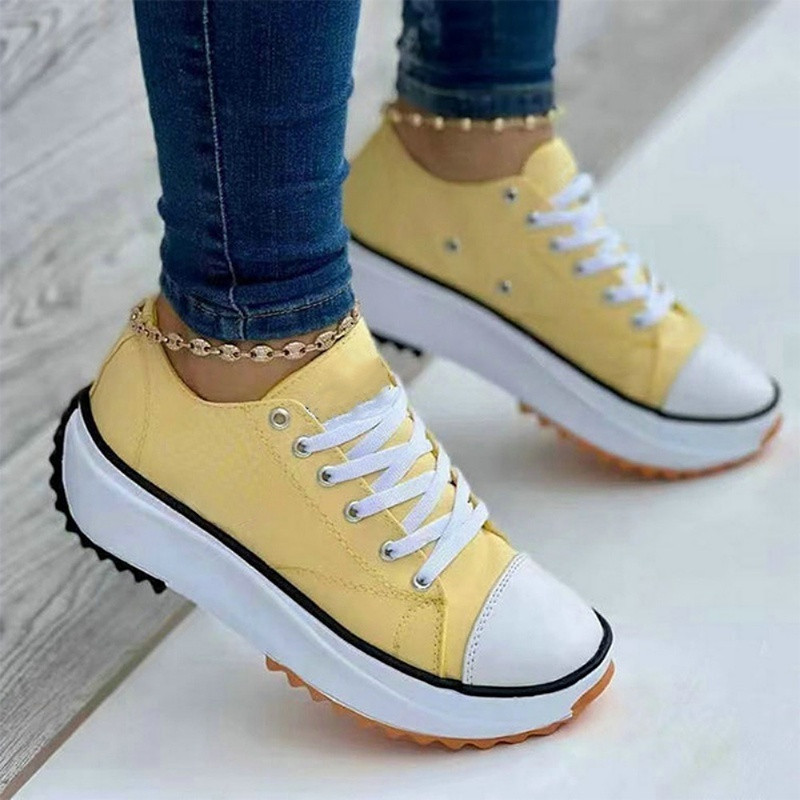 Γυναικεία πάνινα παπούτσια Πλατφόρμας Αθλητικά Παπούτσια Κλασικά Παπούτσια με κορδόνια Υπαίθριο παπούτσι για περπάτημα Βουλκανιζέ Παπούτσια Tenis Zapatos De Mujer