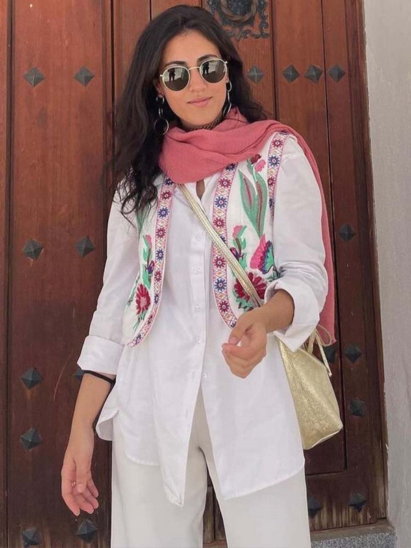 KLKXMYT TRAF Γυναικεία Vintage Floral Κέντημα Κοντό γιλέκο Γυναικεία γιλέκα εθνικού στυλ για γυναίκες Casual μπλουζάκια με παλτό