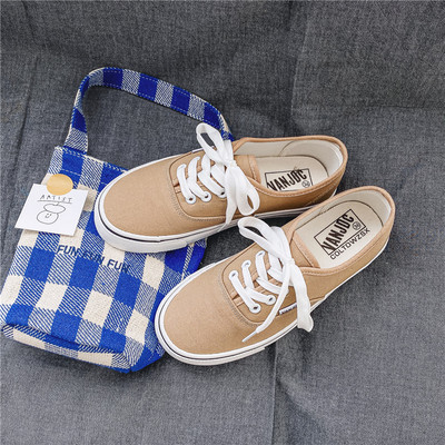 Γυναικεία πάνινα πάνινα γυναικεία μονόχρωμα παπούτσια για εξωτερικούς χώρους μονόχρωμα ρηχά παπούτσια τένις Γυναικεία streetwear Lace Up Vulcanize παπούτσια