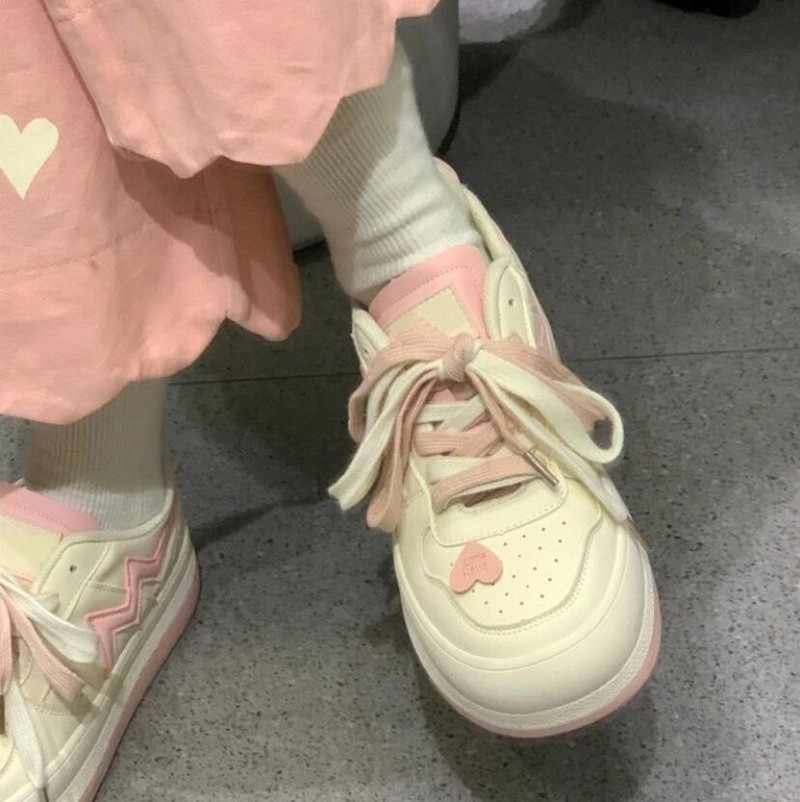 2023 Νέα ιαπωνική Casual καμβάς Kawaii Ροζ επίπεδη γυναικεία αθλητικά παπούτσια Πλατφόρμας Αθλητικά παπούτσια Vulcanize Running Lolita Tennis Fashion