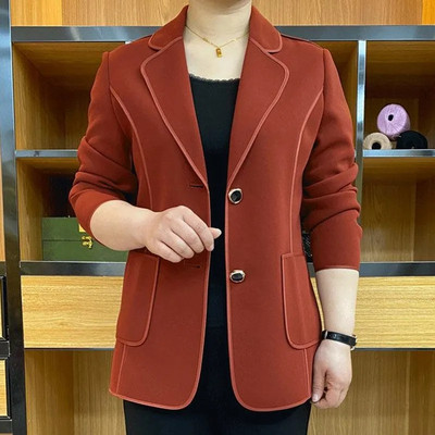 Γυναικείο σακάκι μέσης ηλικίας Mother`s 2023 Νέα φθινοπωρινή μόδα μακρυμάνικο casual μονόχρωμο φαρδύ σακάκι γυναικείο κοστούμι