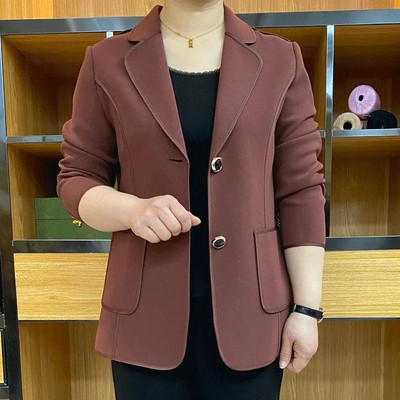 Γυναικείο σακάκι μέσης ηλικίας Mother`s 2023 Νέα φθινοπωρινή μόδα μακρυμάνικο casual μονόχρωμο φαρδύ σακάκι γυναικείο κοστούμι