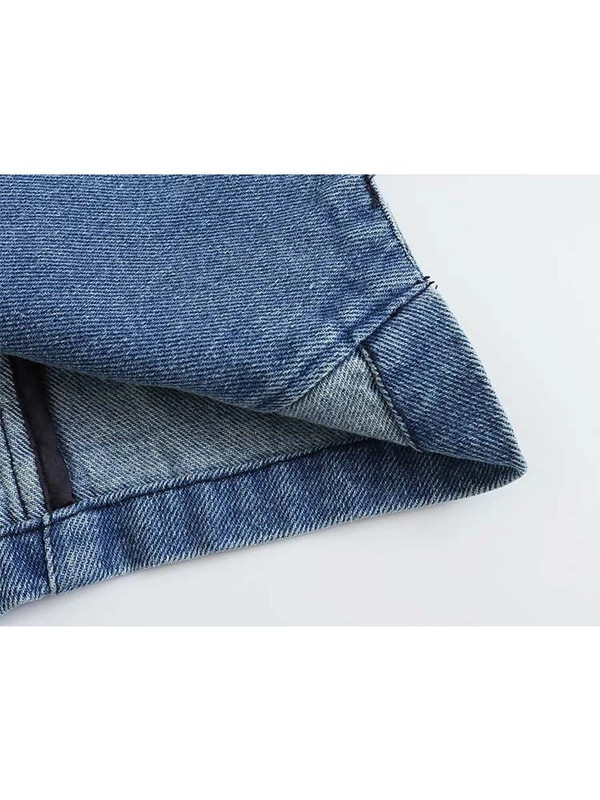 Γυναικεία τζιν γιλέκα TRAF Μόδα μπλούζες με τζιν μπροστινό κουμπί Vintage αμάνικα streetwear casual γυναικεία κομψά γιλέκα