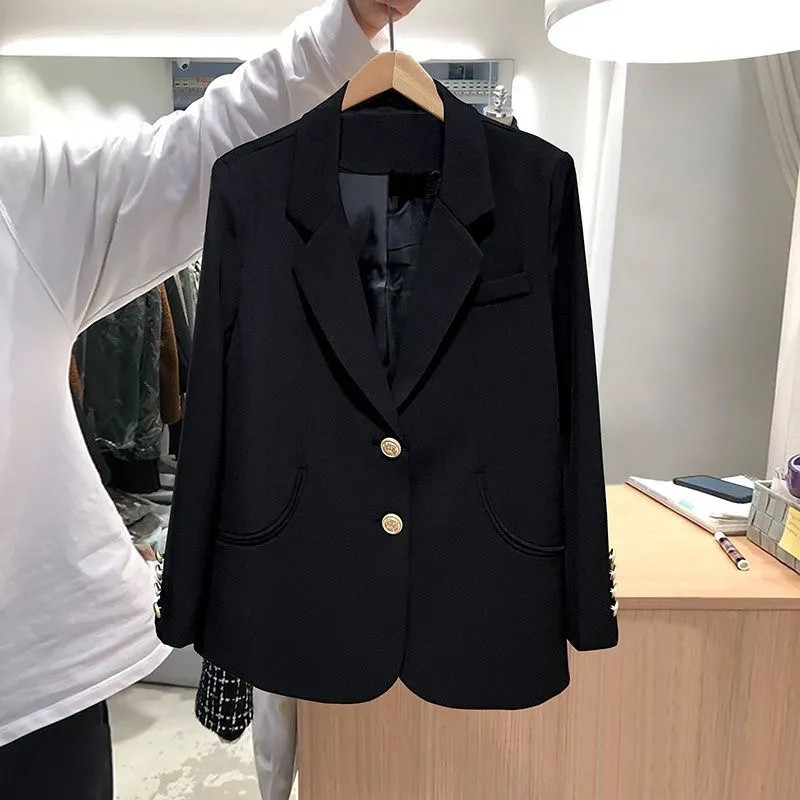 Γυναικείο Blazer 2023 Νέο Φθινοπωρινό μονόπλευρο μακρυμάνικο γυναικείο μπλέιζερ γυναικείο σακάκι παντός ταιριάσματος Πανωφόρι γυναικείο