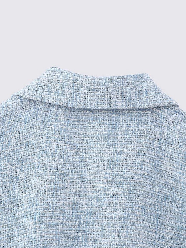 TRAF 2023 Νέο μπουφάν Γυναικεία Αμάνικα Γιλέκα για Γυναικεία Γιλέκο Y2K Καλοκαιρινό Κουμπί Γιλέκο με υφή Κομψά μικρά αρωματικά γυναικεία μπουφάν