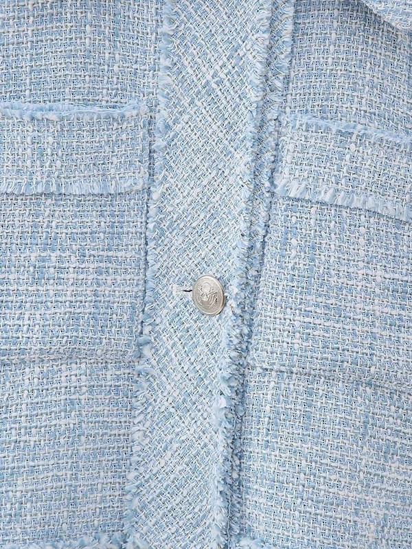 TRAF 2023 Νέο μπουφάν Γυναικεία Αμάνικα Γιλέκα για Γυναικεία Γιλέκο Y2K Καλοκαιρινό Κουμπί Γιλέκο με υφή Κομψά μικρά αρωματικά γυναικεία μπουφάν