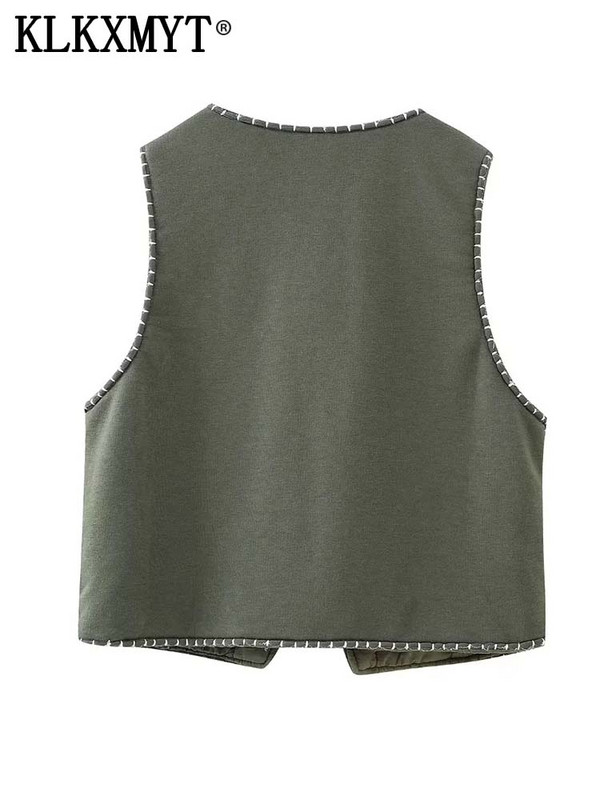 KLKXMYT TRAF Vintage tikandiga vestiga jakid naiste 2023. aasta sügisene naiste rahvuslikus stiilis vestid naistele vabaaja vestid