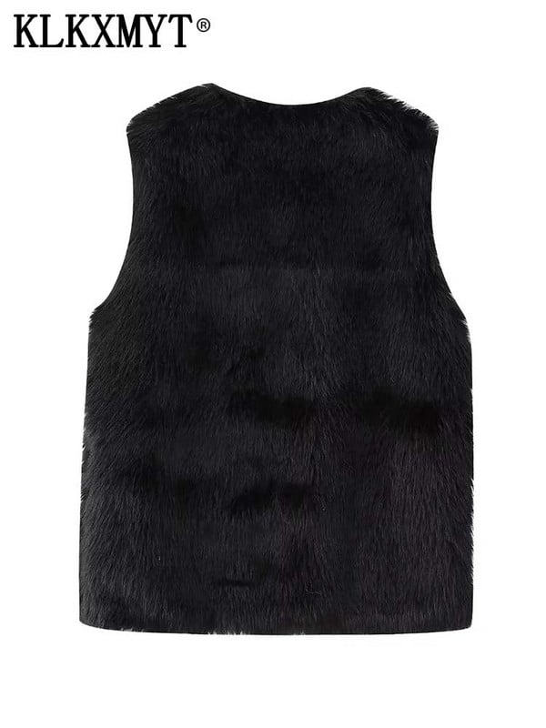 TRAF 2023 βελούδινα ζεστά αμάνικα γιλέκα για γυναίκες Φθινοπωρινό χειμωνιάτικο γιλέκο Γυναικεία ζακέτα παλτό Cropped γιλέκο Chic τοπ