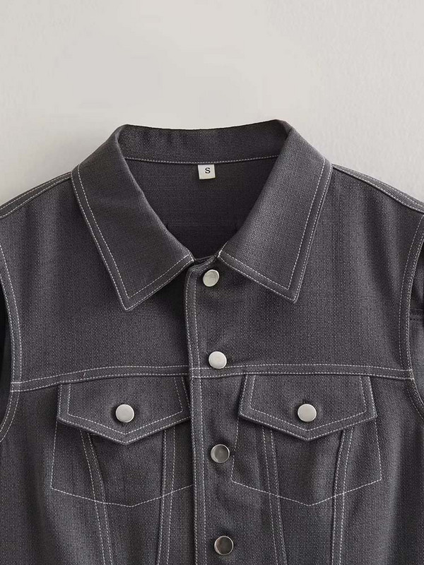 TRAF 2023 Νέο γυναικείο τζιν γιλέκο κομμένο αμάνικο γιλέκο για γυναίκες μαύρο καλοκαιρινό γιλέκο Γυναικείο ξεθωριασμένο γυναικείο τζιν γιλέκο