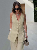 TRAF 2023 Νέο υπερμεγέθη μακρύ γιλέκο Γυναικεία αμάνικα γιλέκα για γυναίκες Καλοκαιρινό μπουφάν Γυναικείο μπουφάν Streetwear Φαρδύ γυναικείο γιλέκο