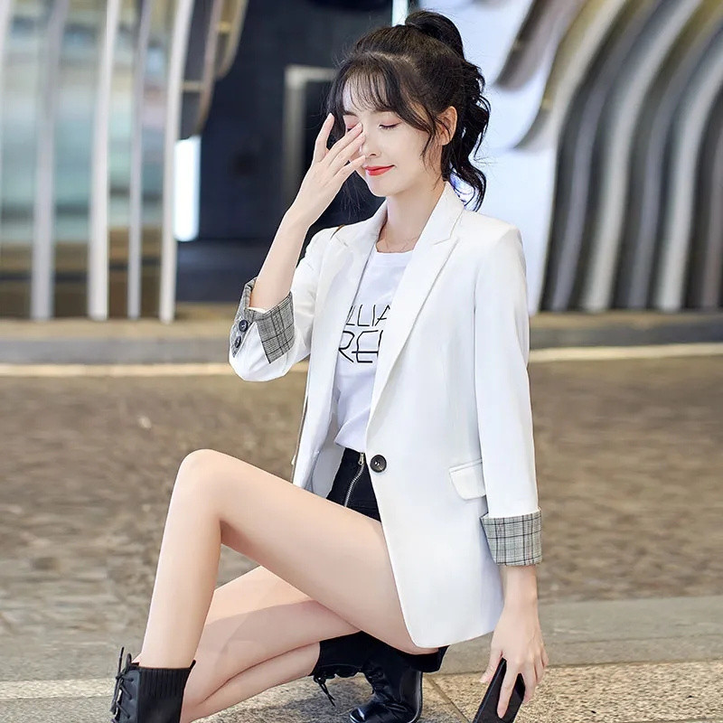 Άνοιξη Φθινοπωρινό Blazer Γυναικεία 2023 Νέα μόδα μακρυμάνικο Βρετανικό ταμπεραμέντο Work Office Slim casual κοστούμια Γυναικεία παλτό