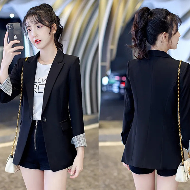 Άνοιξη Φθινοπωρινό Blazer Γυναικεία 2023 Νέα μόδα μακρυμάνικο Βρετανικό ταμπεραμέντο Work Office Slim casual κοστούμια Γυναικεία παλτό