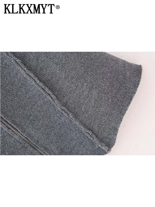 TRAF 2023 Πλεκτά Αμάνικα Γιλέκα Γυναικεία Μόδα με Φερμουάρ Γυναικείο Γιλέκο Παλτό Φθινοπωρινό γυναικείο γιλέκο Κομψά μπλουζάκια