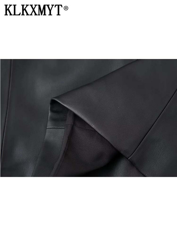 KLKXMYT TRAF 2023 Γυναικεία γιλέκα από ψεύτικο δέρμα Αμάνικο μπουφάν Γυναικείο γιλέκο Φθινοπωρινό γιλέκο Γυναικείο γιλέκο με βασικό κουμπί
