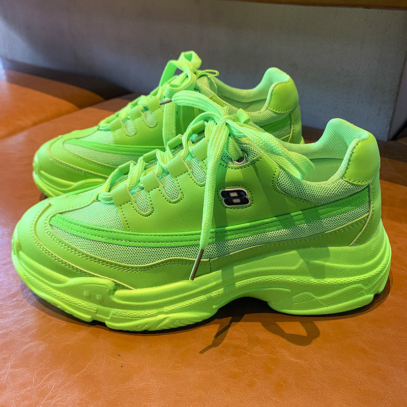 Απαλά, χοντρά αθλητικά παπούτσια, καθημερινά, γυναικεία παπούτσια που αναπνέουν με δίχτυ, επίπεδη, κίτρινα, αθλητικά παπούτσια Γυναικεία πορτοκαλί 2022