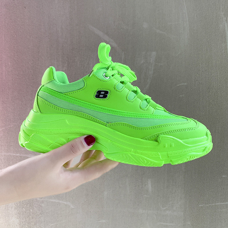 Απαλά, χοντρά αθλητικά παπούτσια, καθημερινά, γυναικεία παπούτσια που αναπνέουν με δίχτυ, επίπεδη, κίτρινα, αθλητικά παπούτσια Γυναικεία πορτοκαλί 2022