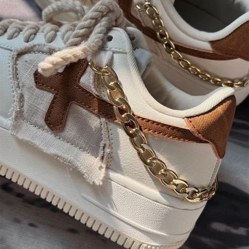Y2K Κορεάτικες γυναικείες vintage casual γοτθική αλυσίδα μπεζ αθλητικά αθλητικά αθλητικά παπούτσια Αθλητικά Loafers Πλατφόρμα για τένις Παπούτσια χονδρά παπούτσια για αθλητικά παπούτσια